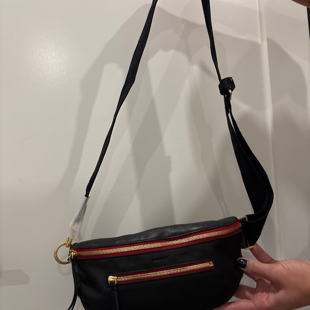 Hammitt Leather Crossbody Belt Bag with Red Zip Accents - Picture 3 of 3
